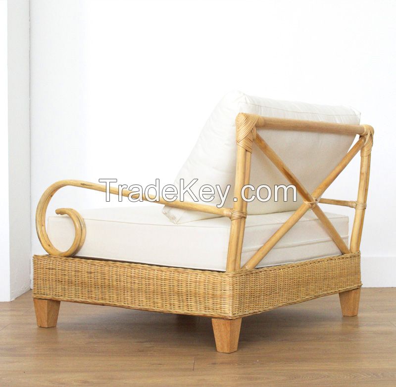 Natural rattan armchair, model MRW-POL-07