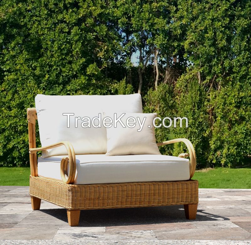 Natural rattan armchair, model MRW-POL-07