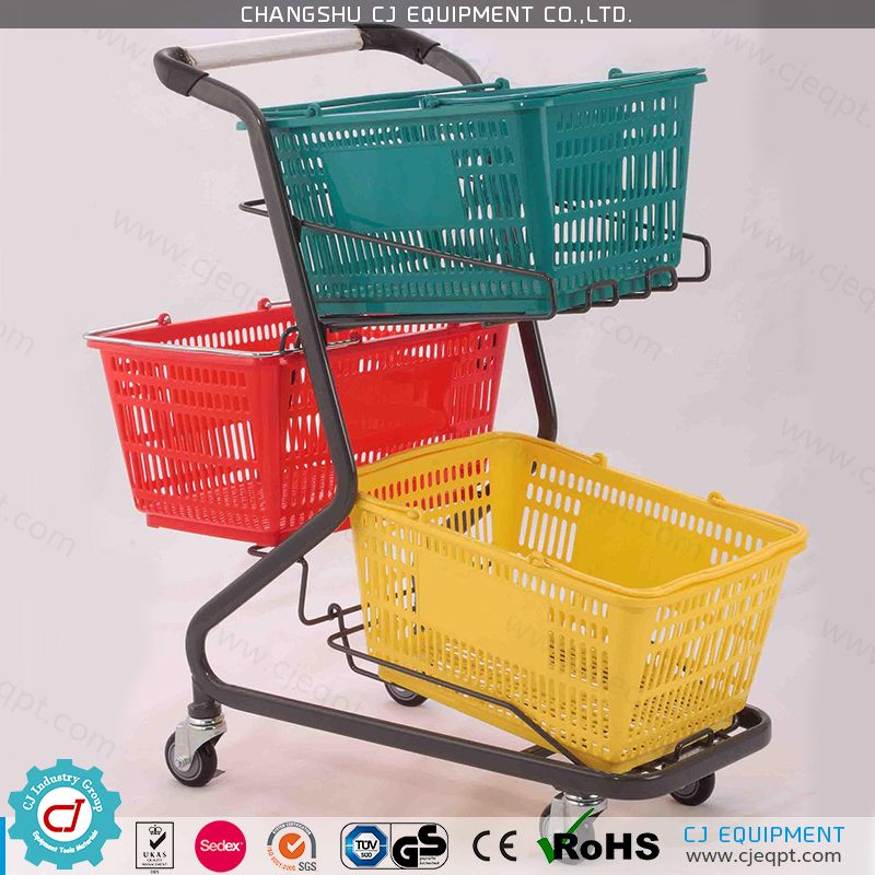 Plastic shopping trolley cart