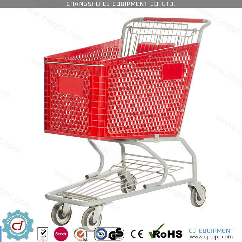 Plastic shopping trolley cart