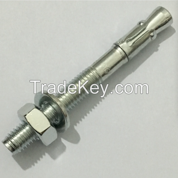 Steel Wedge Anchor / Through Bolt / zine plated anchor in China Ningbo
