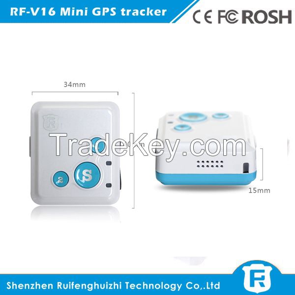 super mini hidden anti-lost gps tracker for kids/elderly with sos panic button gps tracking device