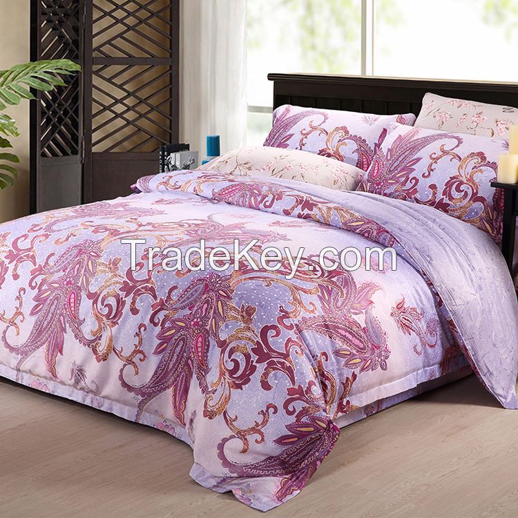 Waltz best 100% cotton modern floral sheet set jacquard bedding set