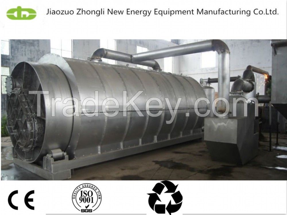 Waste to oil/waste plastics rubbers tires pyrolysis plant from Jiaozuo Zhongli