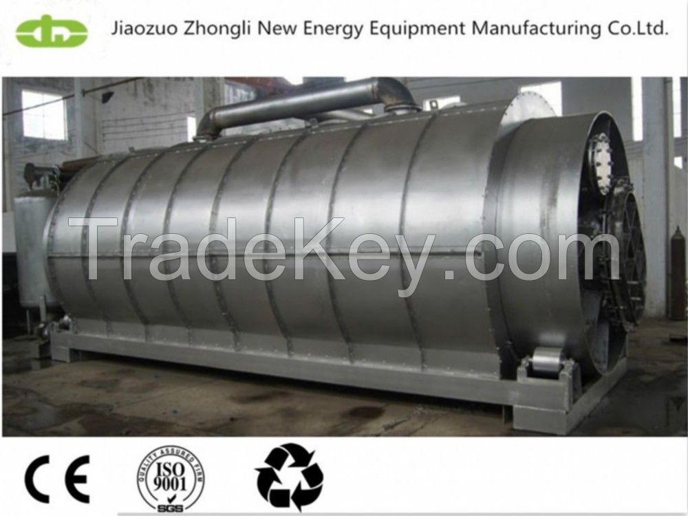 Waste to oil/waste plastics rubbers tires pyrolysis plant from Jiaozuo Zhongli