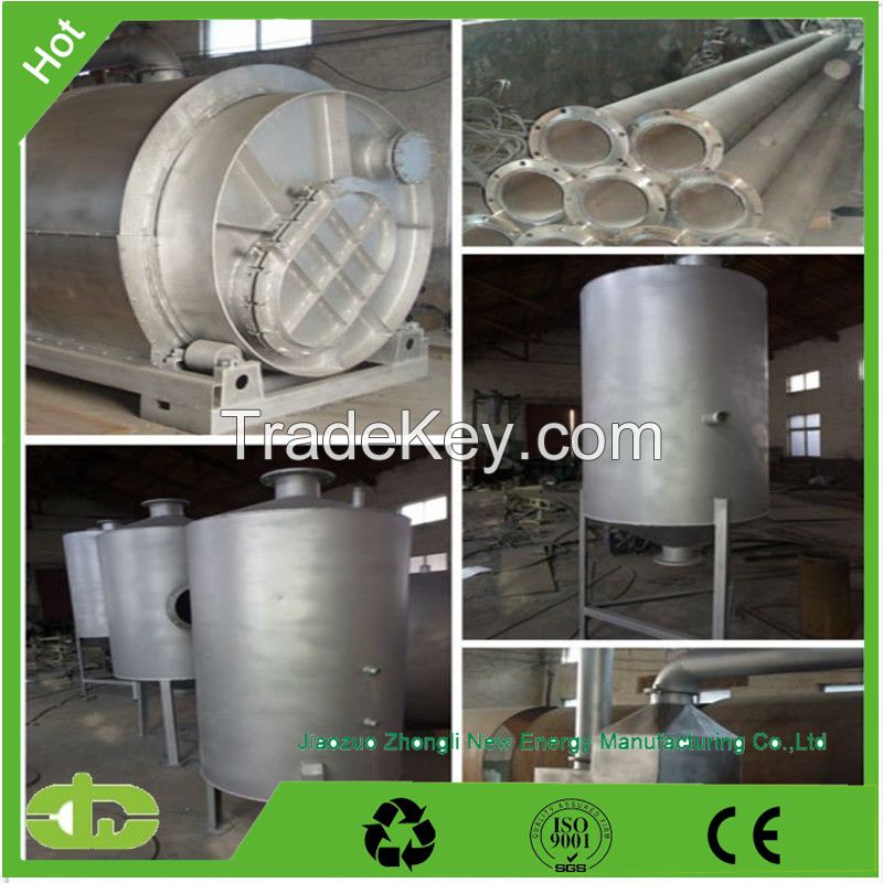 Continuous waste tire plastic rubber pyrolysis plant