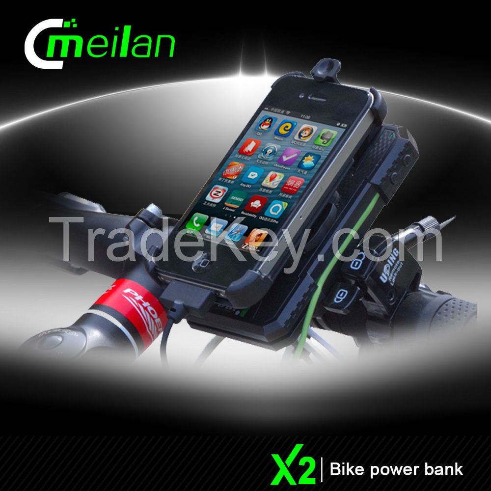 Factory Meilan X2 3 in 1 Bicycle Phone Mount Holder Powerbank with Fro