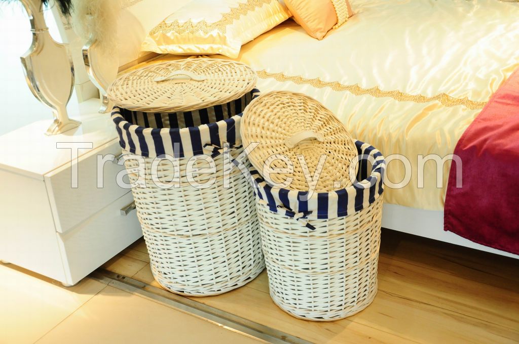 Handmade wicker laundry basket for sale
