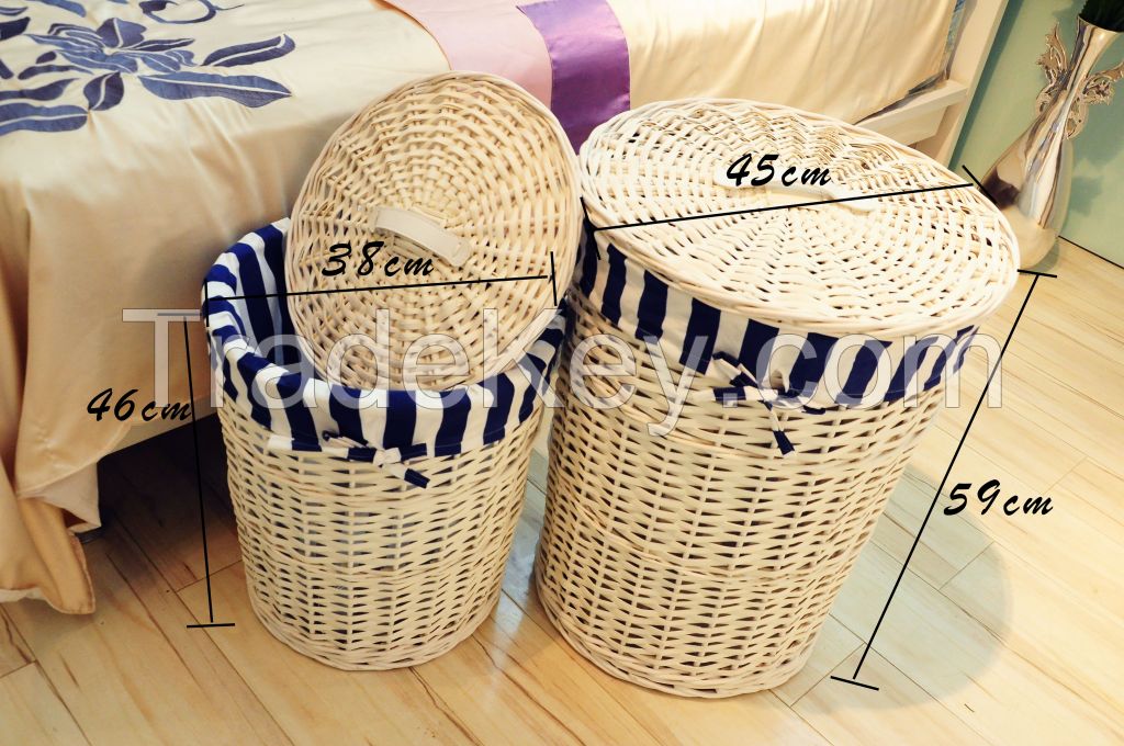 Handmade wicker laundry basket for sale