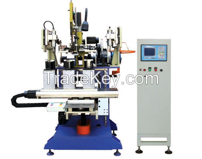Steel wire brush drilling and tufting machine