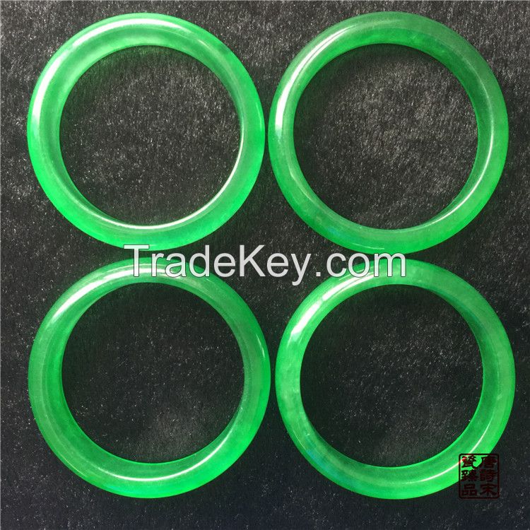 Qing Dynasty Jade Bracelet Full in Green Flat Bar Bracelet Gifts