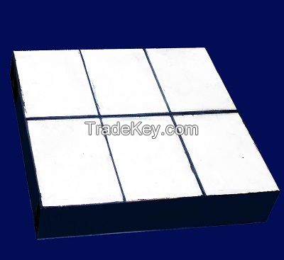 Wear and Impact Resistant Ceramic Plate Backed with Rubber and Steel Plate