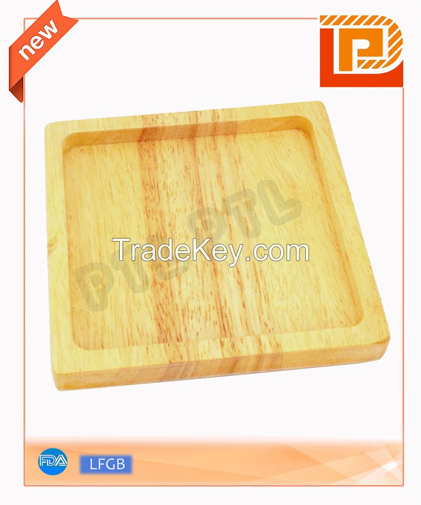 square wooden food holder in simple style