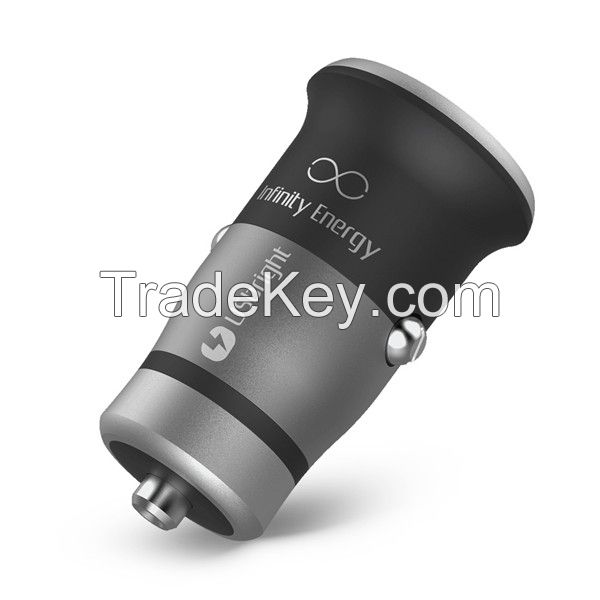 New patent CE ROHS FCC creative electric type dual usb car charger with led lights 