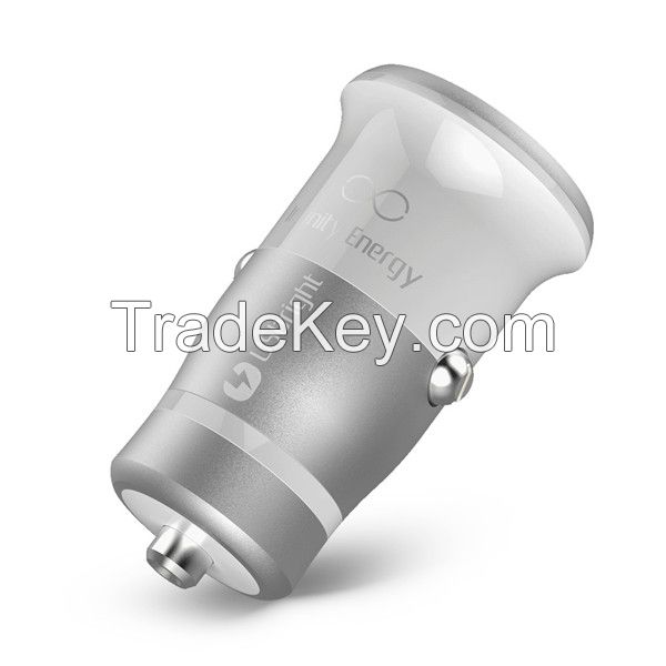 New patent CE ROHS FCC creative electric type dual usb car charger with led lights