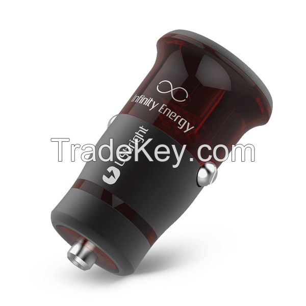 New patent CE ROHS FCC creative electric type dual usb car charger with led lights 
