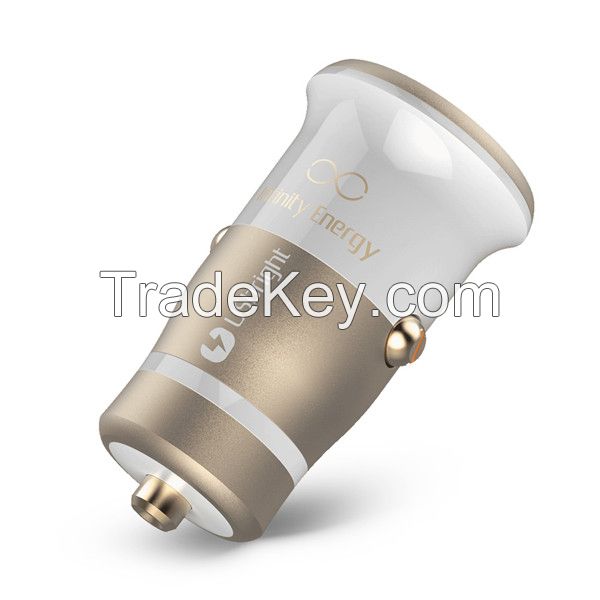 New patent CE ROHS FCC creative electric type dual usb car charger with led lights