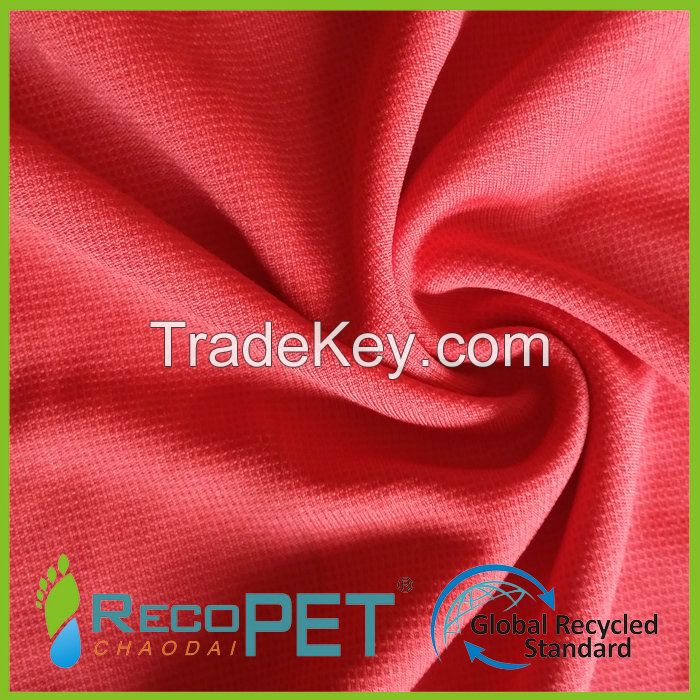 75D 100% RPET Fabric Eco-friendly Check Knit Fabrics