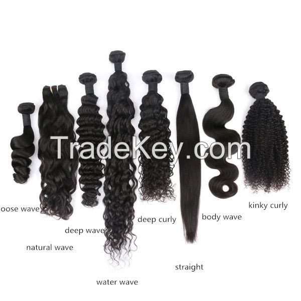 7A BRAZILLIAN, MALAYSIAN, PERUVIAN, INDIAN HUMAN  HAIR EXTENSTION 100% UNPROCESSED