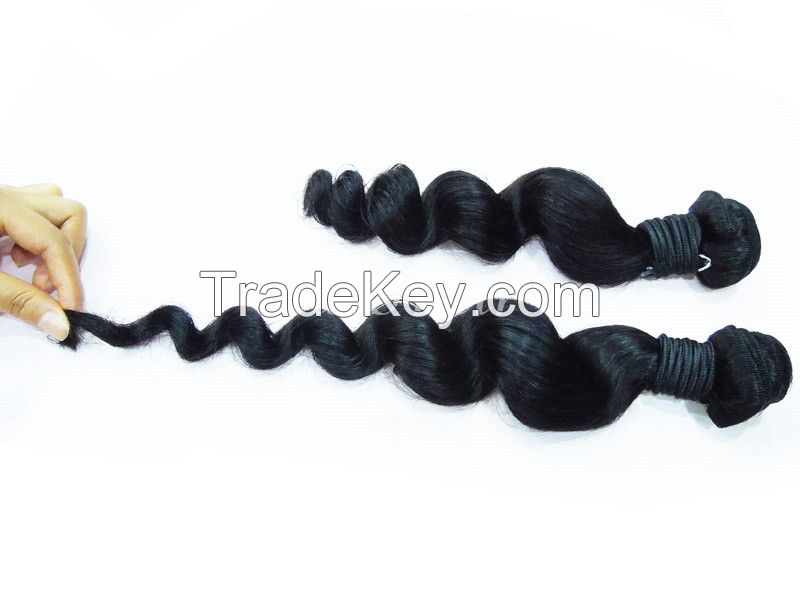 7A BRAZILLIAN, MALAYSIAN, PERUVIAN, INDIAN HUMAN  HAIR EXTENSTION 100% UNPROCESSED