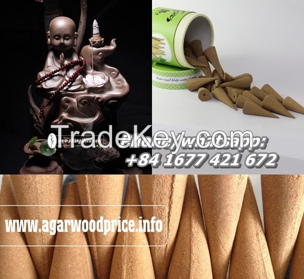 Vietnam High Quality Agarwood Cone Incense 100% natural oud powder and natural glue