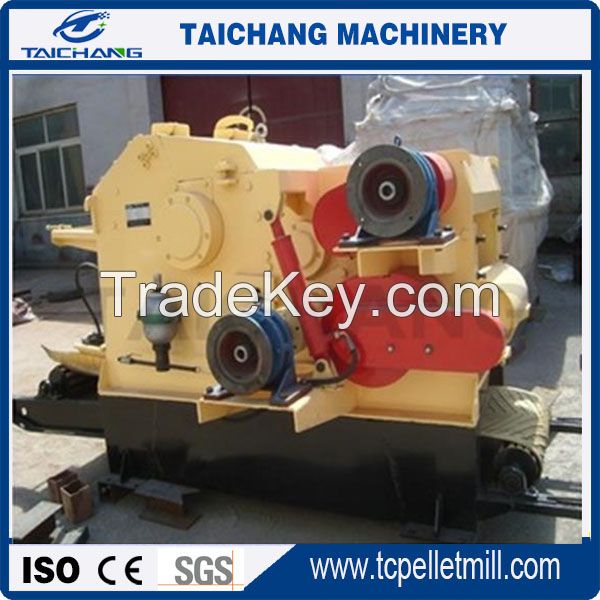 Hot sell high output electric motor 55kw drum wood chipper for fiber board