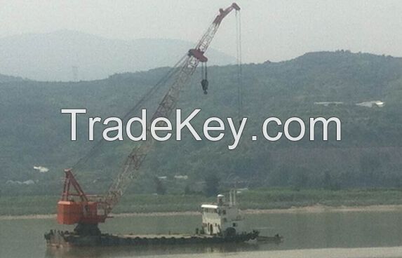 70t floating crane barge 70 ton $0.5million for cheap sale crane ship vessel 70t 80t 60t 50t