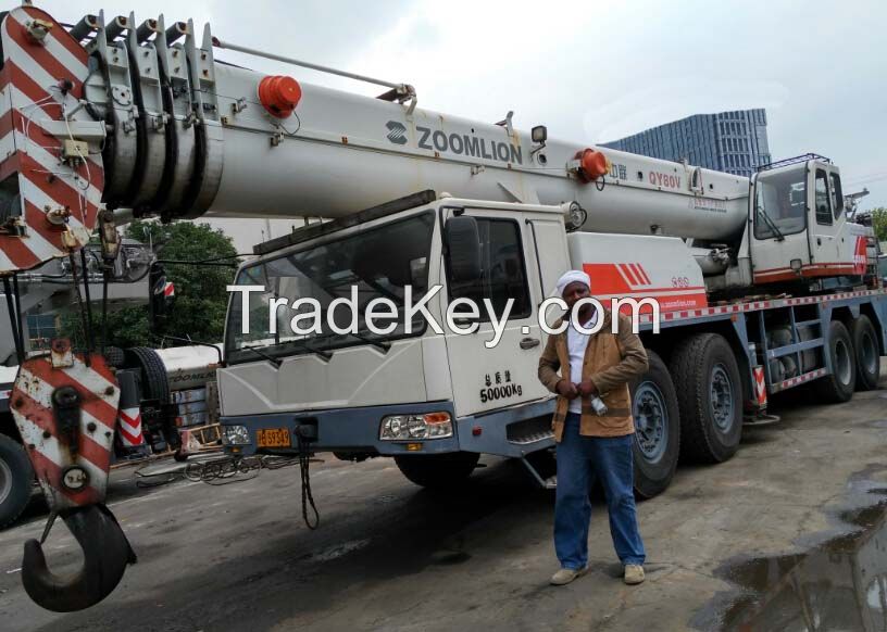 used zoomlion truck crane 80t mobile crane 80 ton QY80V CHEAP SALE BUY SELL