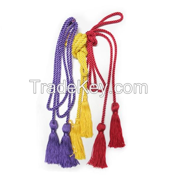 Delicate fluorescent multicolored fringe tassel trimming for graduation cap decoration