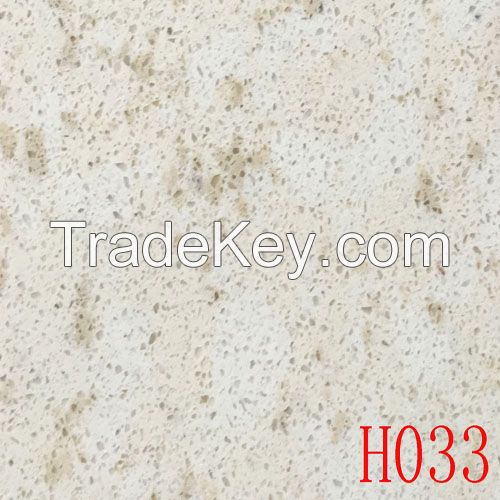 Artificial white background + brown quartz stones