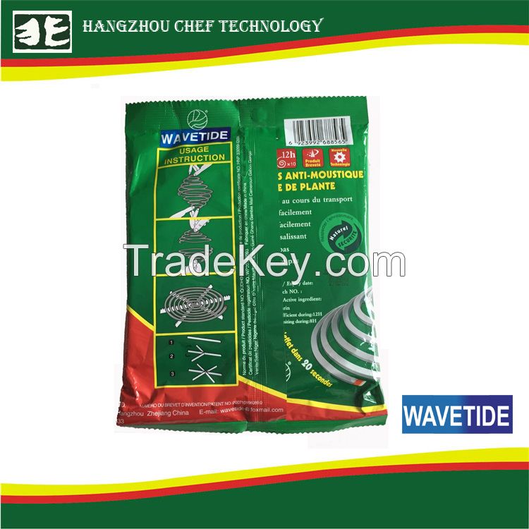 Best quality WAVETIDE plant fiber mosquito coil for killing mosquito