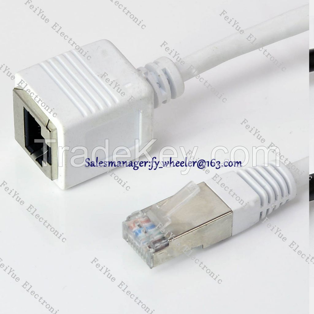 RJ45 extension cable panel mount 8p8c male to female Cat5e UTP etherne