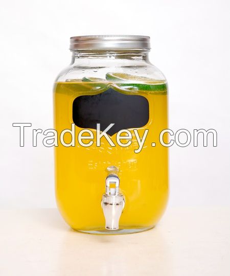 4L Factory Direct Sale Decal Glass Jar With Tap And Lid