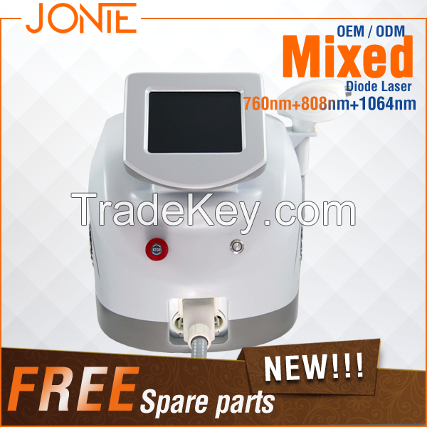 Most professional painless and permanent mixed 808 Diode laser hair removal /1064 nm Diode laser Depilation / laser diode 1064