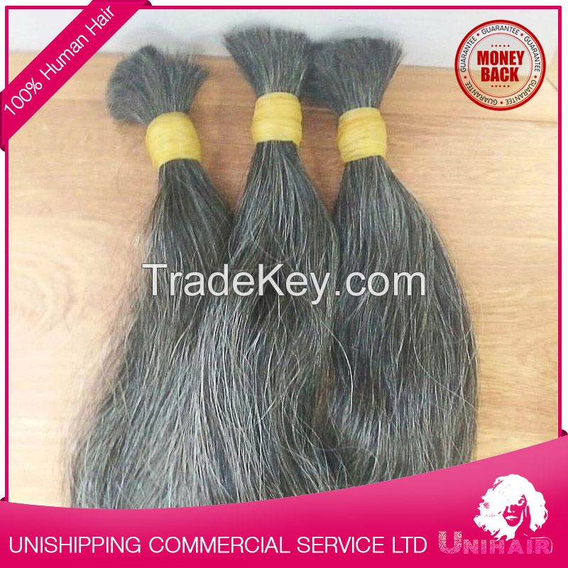 High Quality Grey Human Hair By Bulk Hair Extensions Wholesale