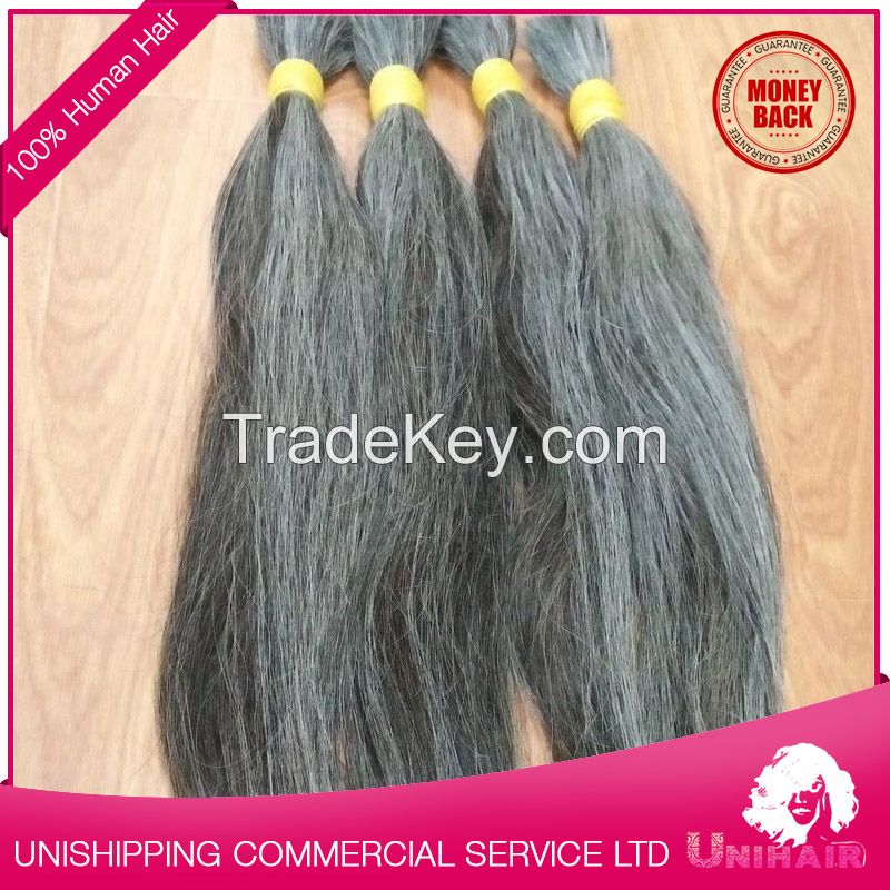 High Quality Grey Human Hair By Bulk Hair Extensions Wholesale