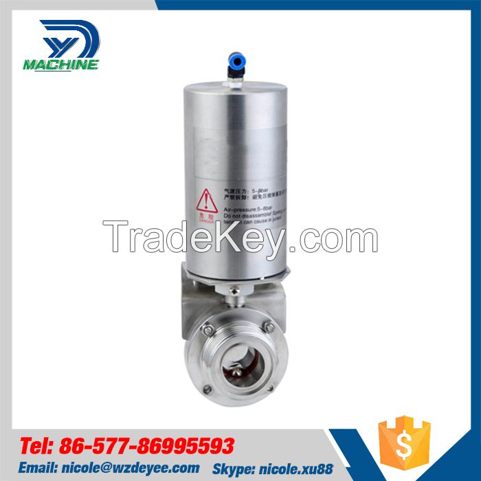 China Hot sales Sanitary Threading Pneumatic Butterfly Valve