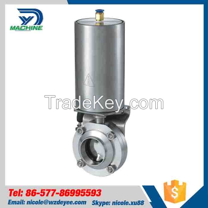 3A Hygienic Welding Pneumatic Butterfly Valve