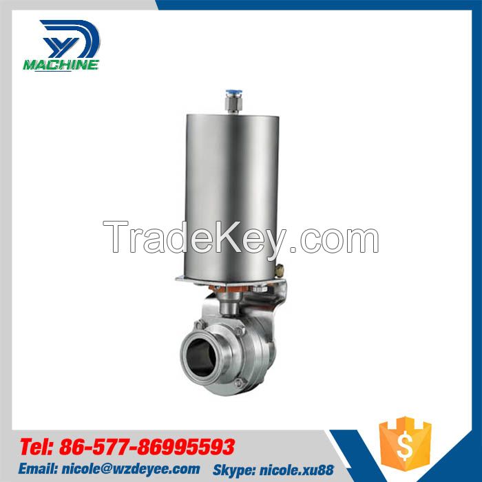 Sanitary SS304 Triclove Pneumatic Butterfly valve