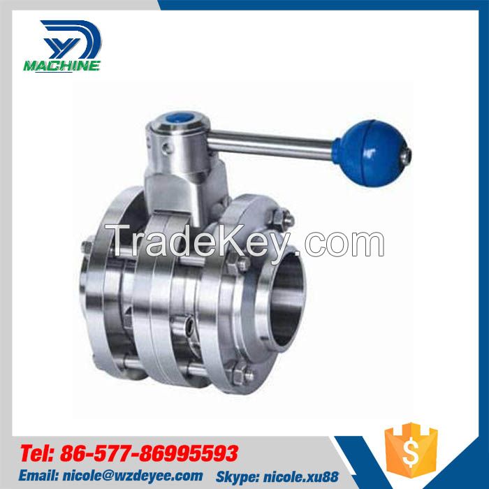 3A Stainless Steel 3PCS Welding Butterfly Valve