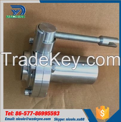 Sanitary Stainless Steel Butterfly Valve with Long Welding End