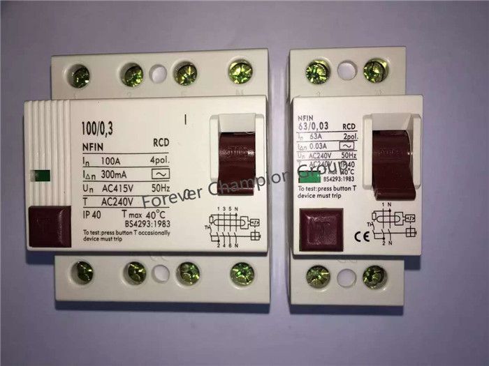 NFIN RCCB 63A 30mA residual differential switch protection