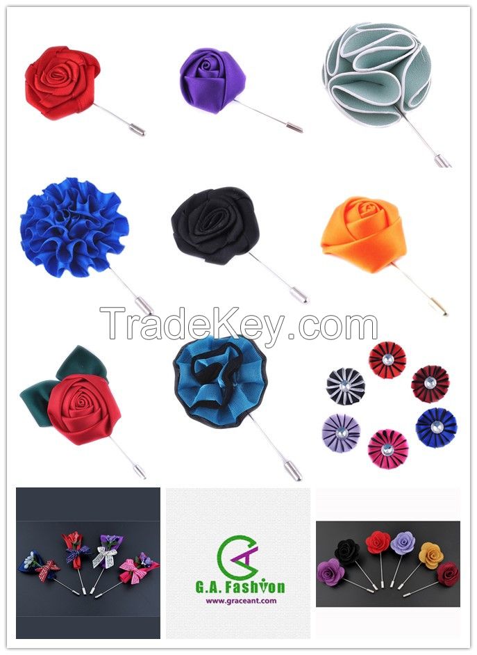 Men's Flower Lapel Pin Wedding Suit Fashion Corage Boutonniere Stick