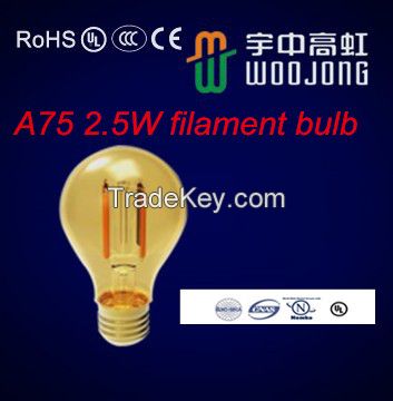 2 Years Warranty Aluminum Glass Material Vintage LED Filament Bulb