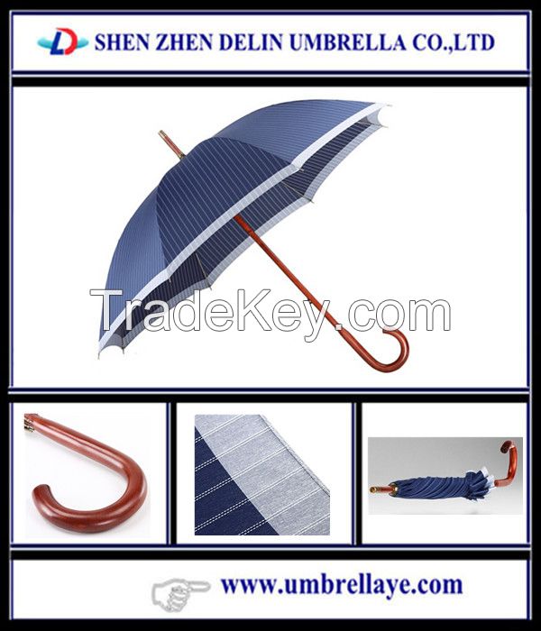 Fashion design umbrella wooden stick umbrella straight umbrella