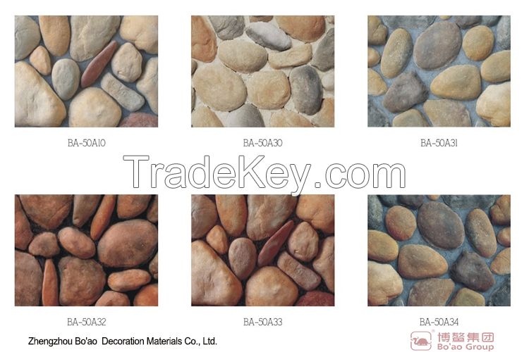 Manufactured cobble stone veneer wall cladding