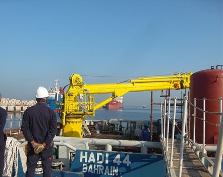 Hydraulic telescopic crane for marine crane