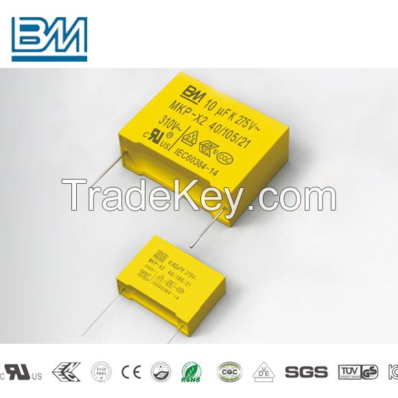 BM Safety Approvals Capacitors, Capacitive Divider Capacitor, MKP-X2, X2 capacitor