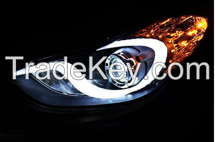 car styling led bi xenon projector lens headlight head lamp for hyundai elantra