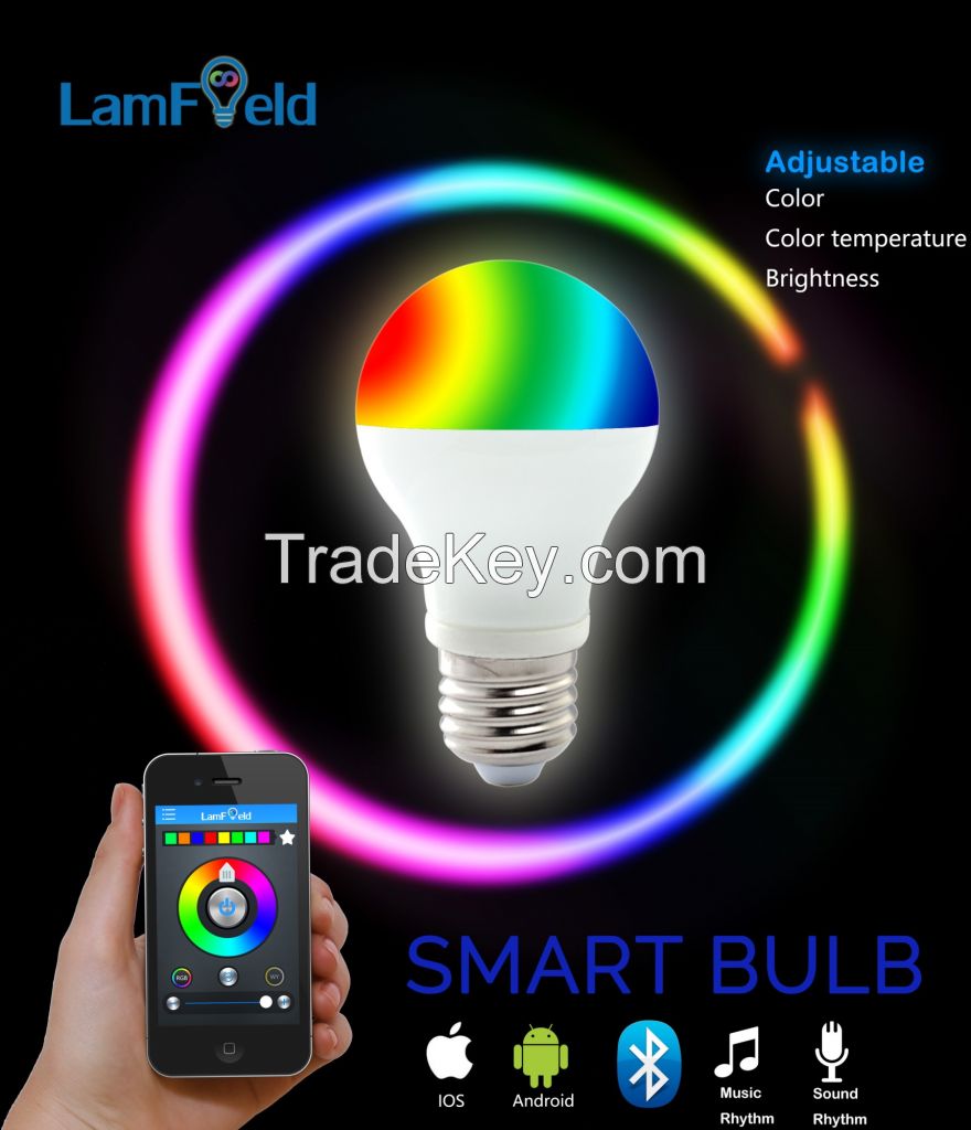 E27 E26 E22 GU10 Bluetooth RGB LED Smart Bulb with WiFi Control